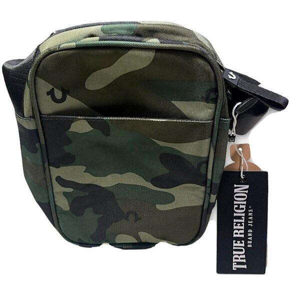 True Religion Crossbody Bag Camo Signature Woven Frank Concert Ticket Patch New - Picture 4 of 7